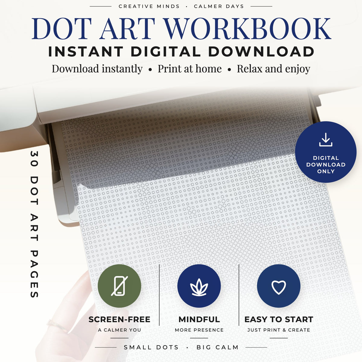 Printable Bird Portraits dot painting book cover for US Letter and A4 PDF pages