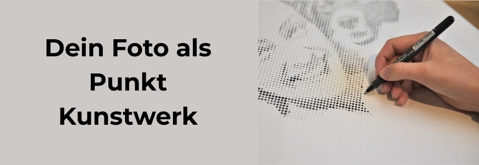 Verwandle dein eigenes Bild in ein einzigartiges Punkt Kunstwerk das du Schritt für Schritt selbst gestaltest