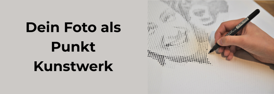 Verwandle dein eigenes Bild in ein einzigartiges Punkt Kunstwerk das du Schritt für Schritt selbst gestaltest