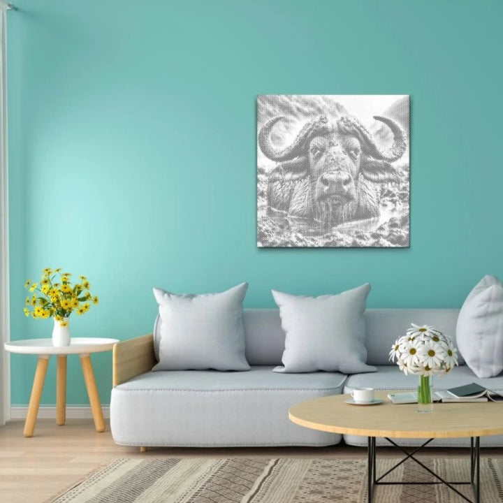 Water Buffalo | Dot Painting Kit finished dot painting artwork
