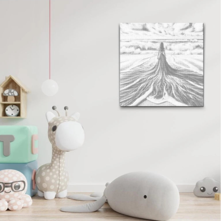 Between Sky and Sea | Dot Painting Kit finished dot painting artwork