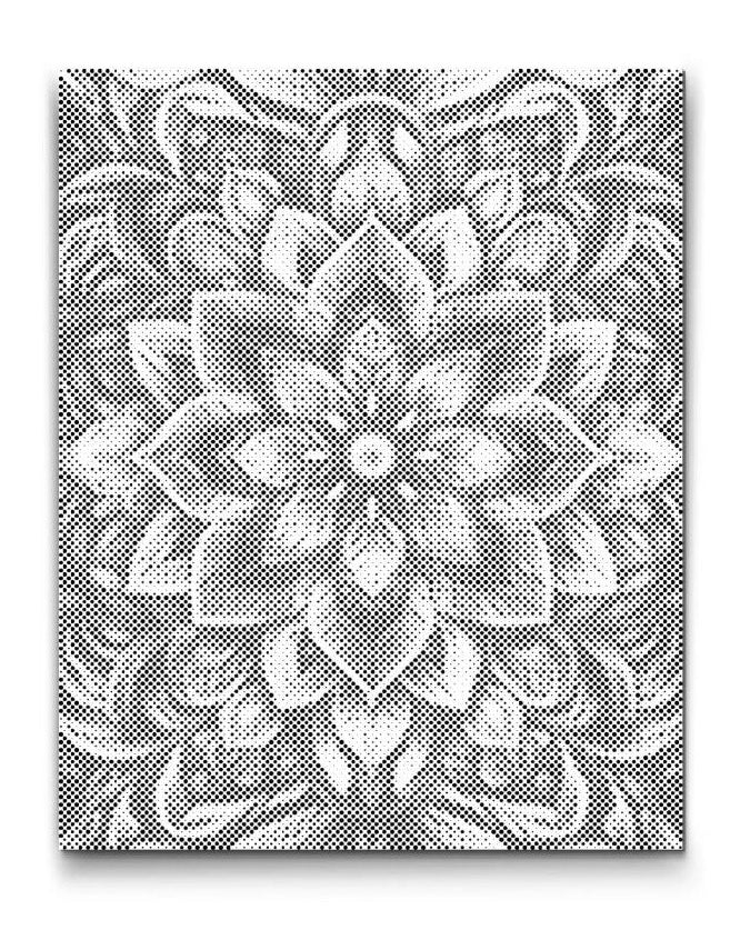 Dot Painting Mandala – florales, symmetrisches Ornament