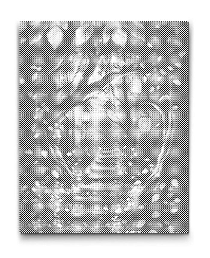 Dot Painting: Treppenpfad durch leuchtenden Wald – Bokeh-Lichter