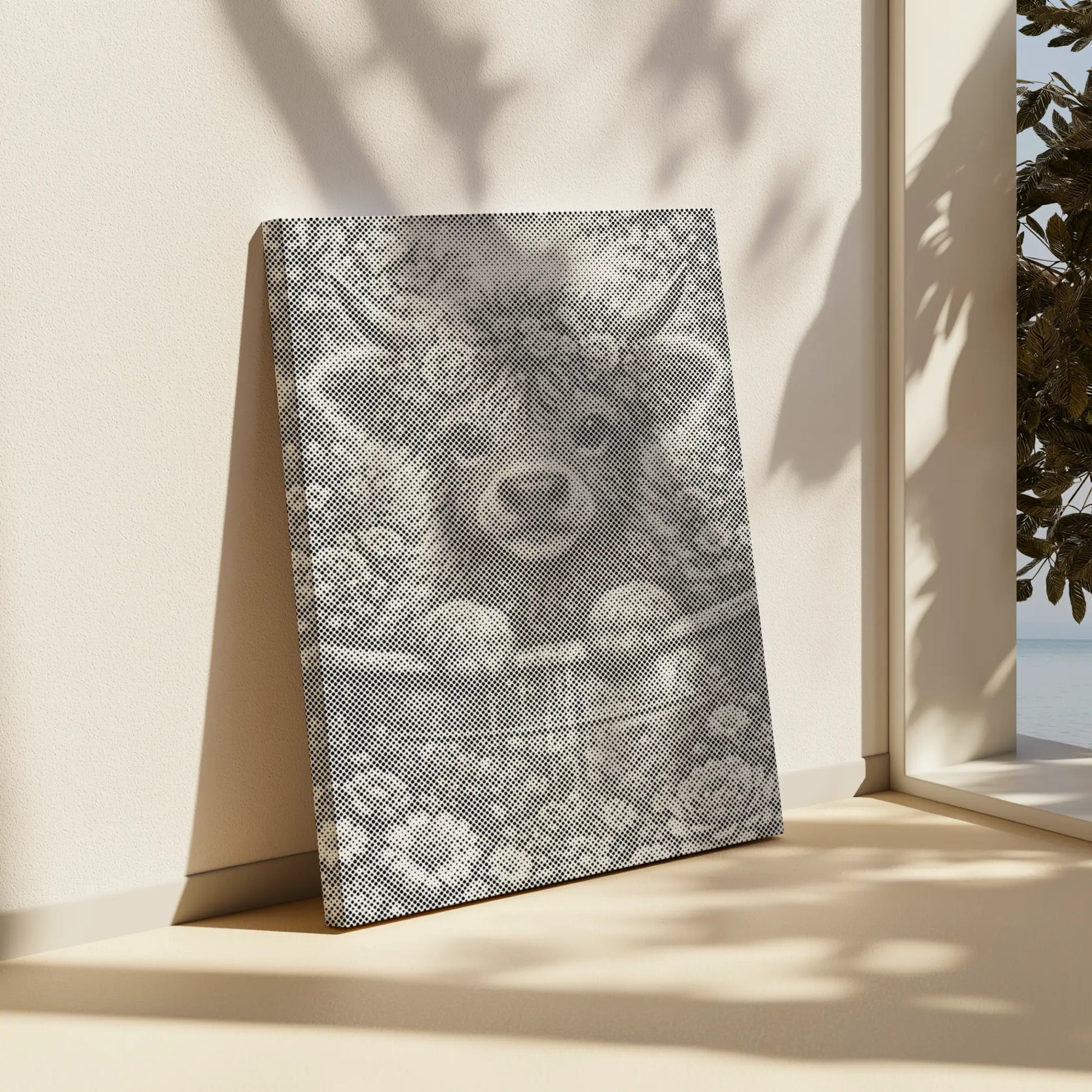 Decorative wall art with a cow design on a neutral background. Blossom Highland Cow | Dot Painting Kit