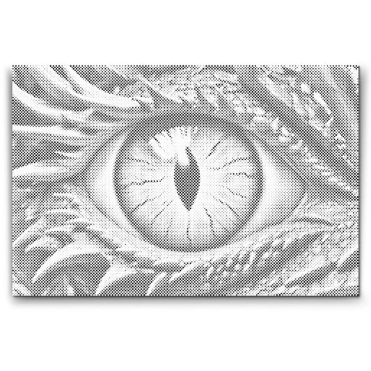 Dot Painting Drachenauge – Punktmalerei Motiv mit magischem Drachenauge