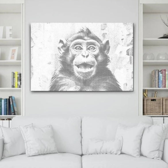 Happy Monkey | Dot Painting Kit finished dot painting artwork