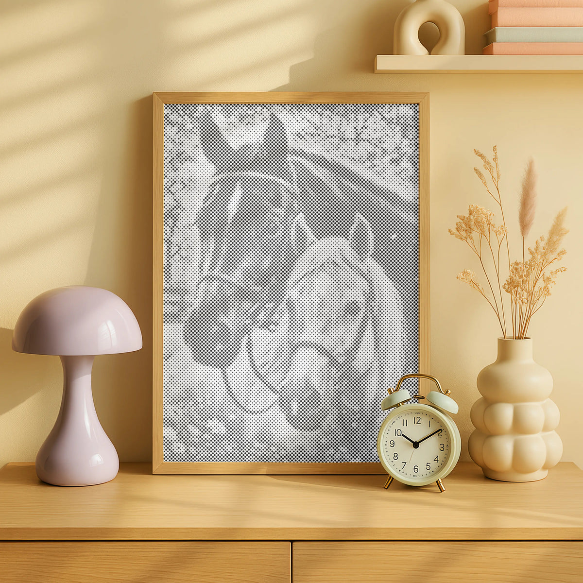 Horse Portrait Paired Companions | Dot Painting Kit finished dot painting artwork