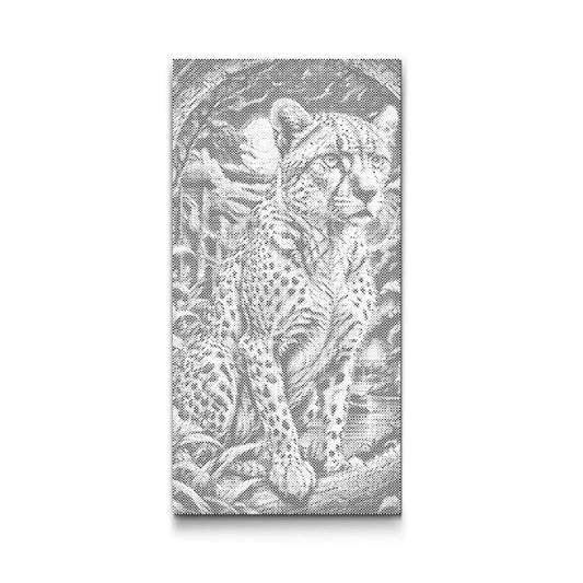 Dot Painting Majestätischer Leopard – Punktmalerei Motiv mit edlem Leopardenkopf