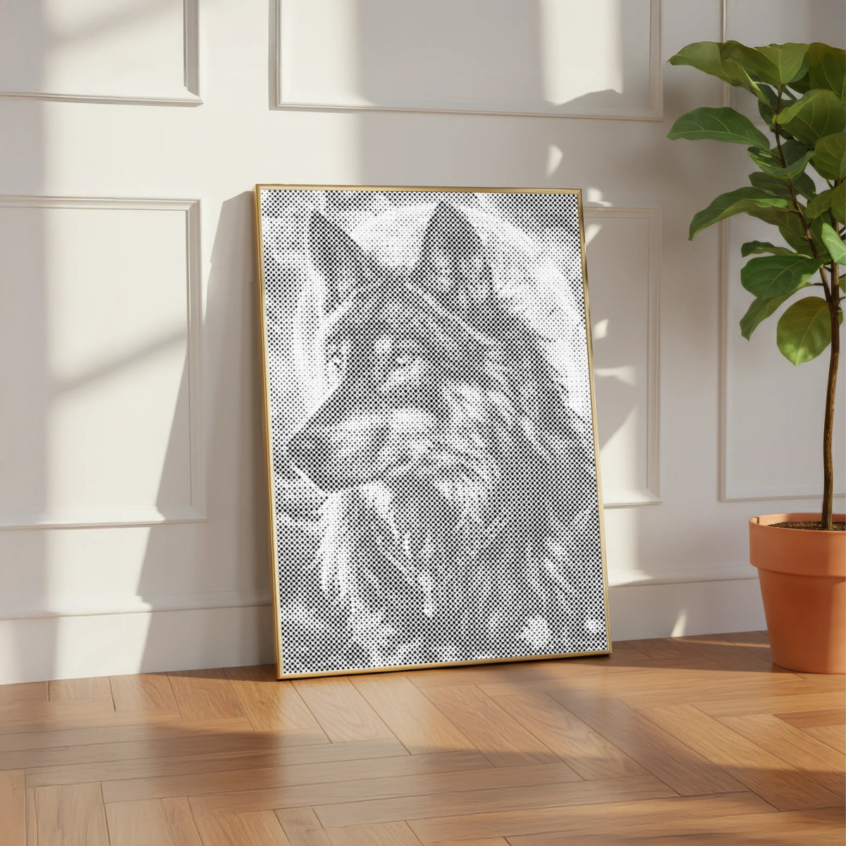 Moon Wolf | Dot Painting Kit finished dot painting artwork