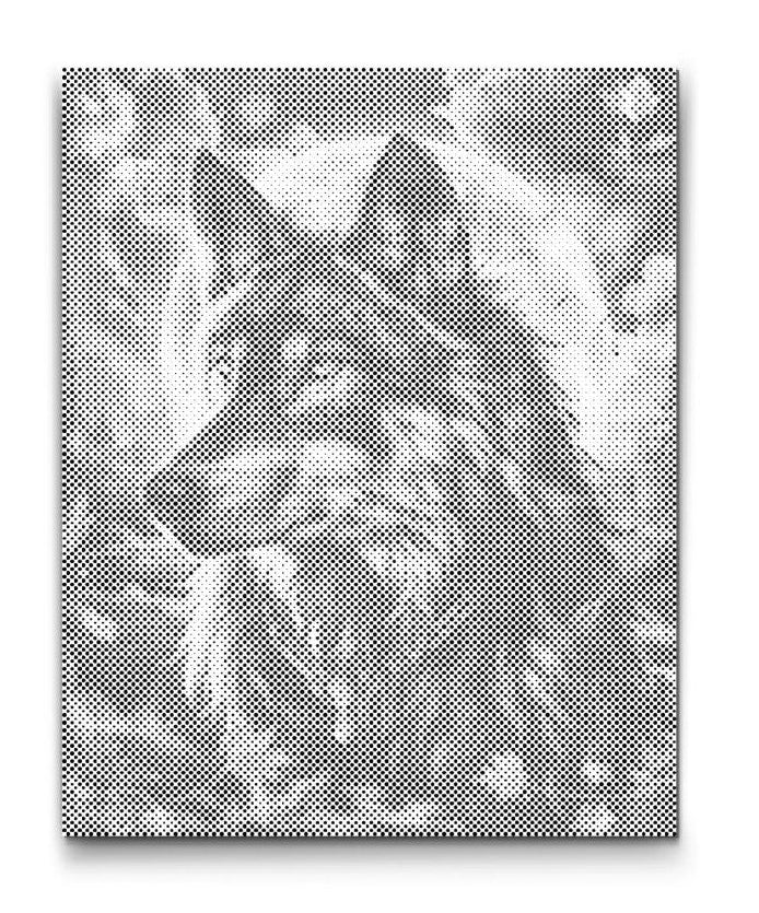 Dot Painting eines Wolfs mit Vollmond – mystisches Tiermotiv in Punktmalerei