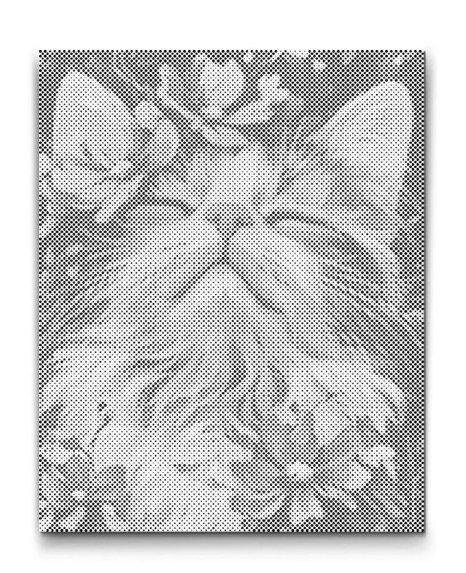 Modernes Katzen Wandbild als Dot Painting und Punktmalerei mit Blumenmotiv, einzelnes Katzenporträt