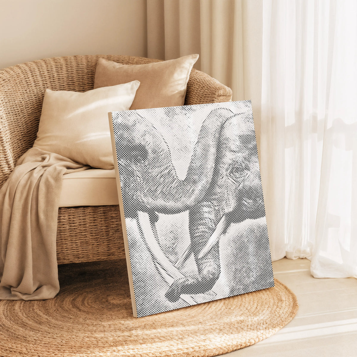 Two Elephants with Intertwined Trunks | Dot Painting Kit finished dot painting artwork