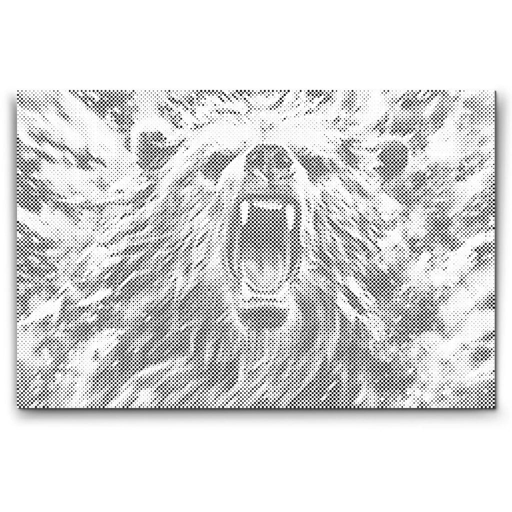 Dot Painting Wütender Bär – Punktmalerei Motiv mit brüllendem Braunbären