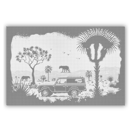 Dot Painting Abenteuer in der Wildnis – Punktmalerei Naturmotiv mit wilder Landschaft