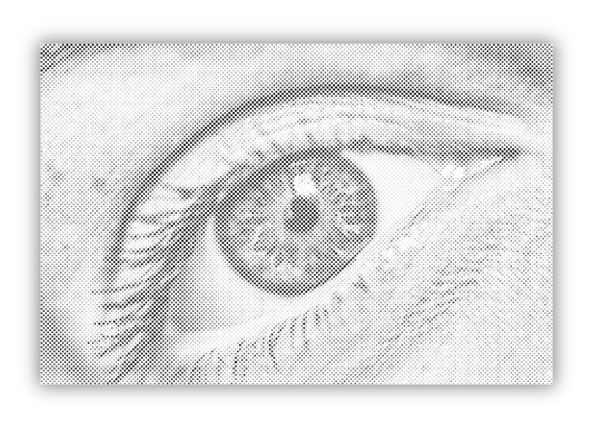 Dot Painting Menschliches Auge – Punktmalerei Motiv mit realistischer Augen-Darstellung