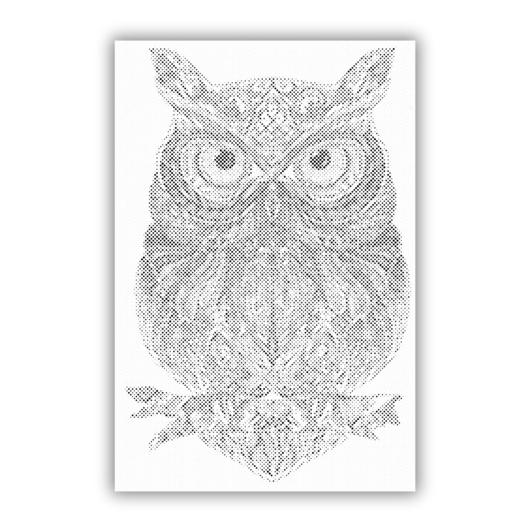 Owl Mandala | Dot Painting Kit finished dot painting artwork
