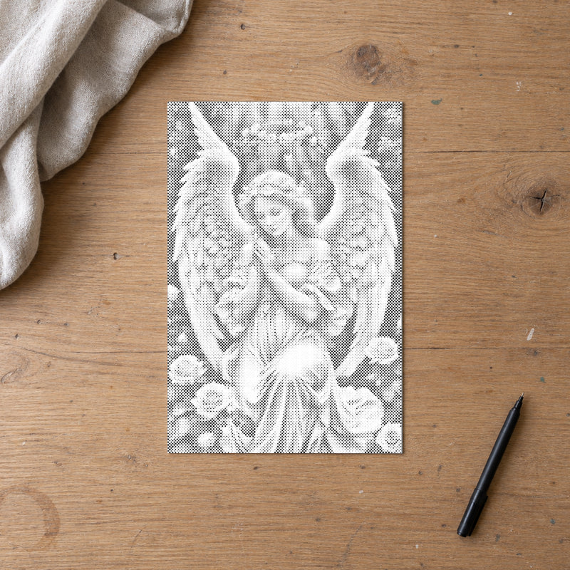 Angel with Delicate Roses | Dot Painting Kit finished dot painting artwork
