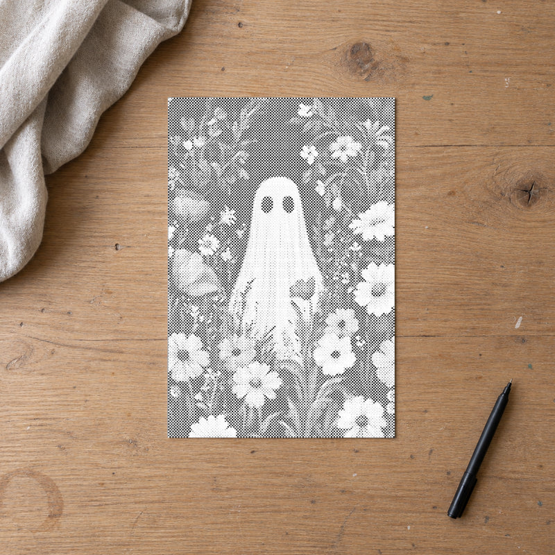 Ghost in the Flower Field | Dot Painting Kit finished dot painting artwork