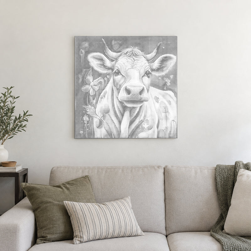 Happy Cow | Dot Painting Kit finished dot painting artwork