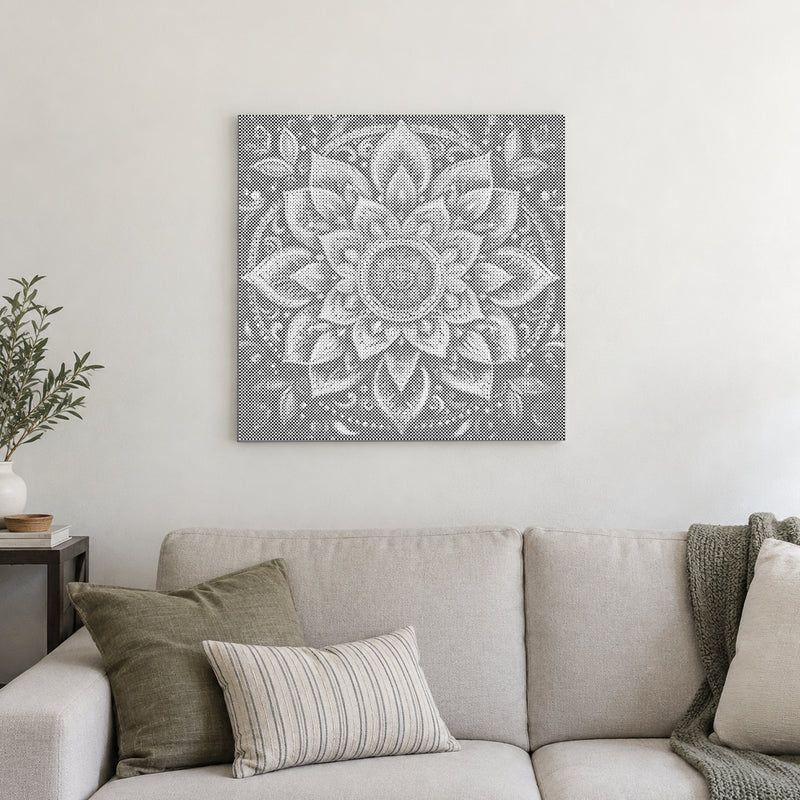 Modern Mandala Wall Art | Dot Painting Kit finished dot painting artwork