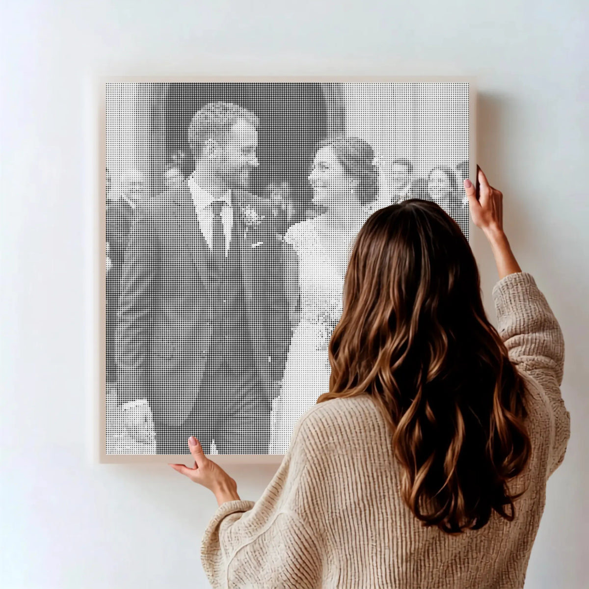 Custom square photo dot painting example